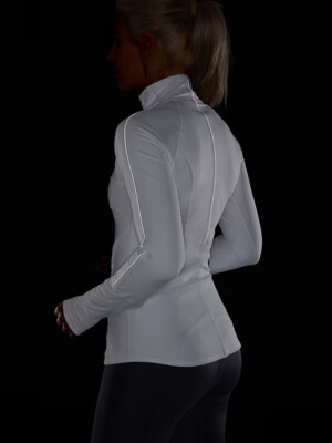 Athleta Eclipse Half Zip Pullover Size Large Reflective White