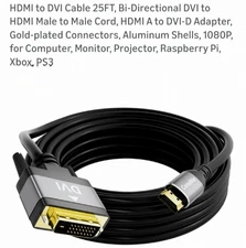 Sewell 25' HDMI  Male to DVI-D Male Single Link Cable