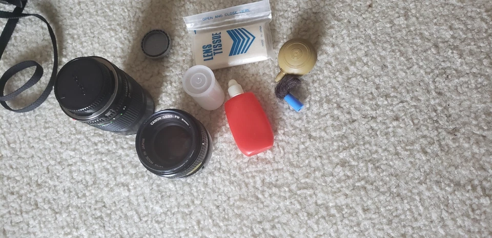 Câmera CANON AT-1 35mm 2 lentes FD 50mm 1:1.8 vivitar 2500 bolsa de viagem plana/limpa - Imagem 3 de 4