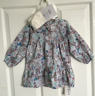 M&S Peter Rabbit Baby Mädchen Kleid & Strumpfhose Set 9-12 Monate Brandneu & Etikett
