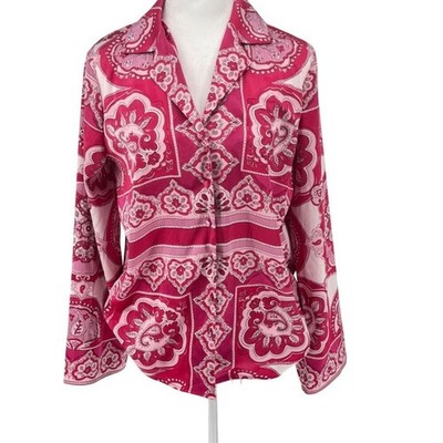 Gorgeous Pink Paisley Print Cupcakes and Cashmere Blouse Sz XS EUC Summer Fun