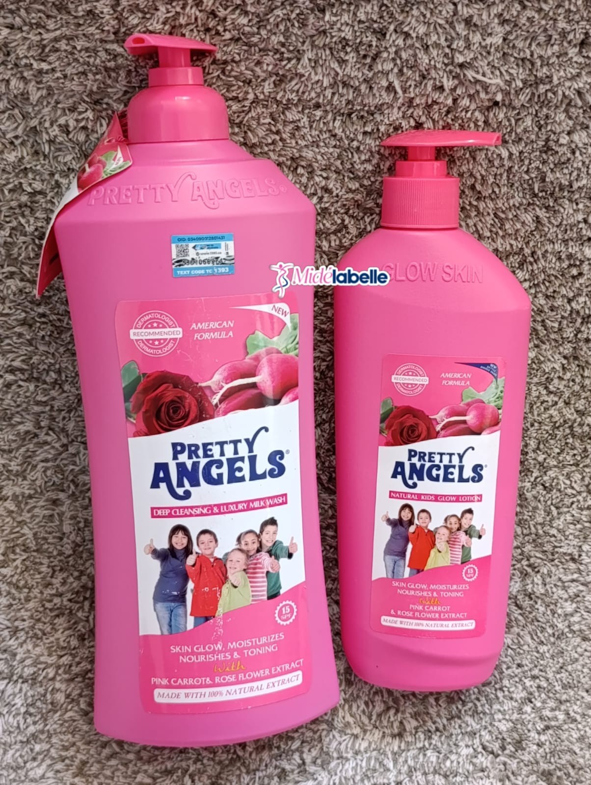 Lait corporel Pretty Angels gamme Thaïlandais pour teint clair métisse de l'enfant