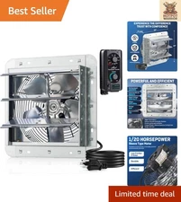 10" Wall Mounted Exhaust Fan with Thermostat & Variable Speed Control - 820 CFM