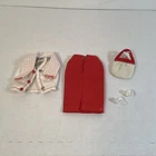 Vintage BARBIE CRISP 'N COOL #1604 Scarf Shirt Red Dress Purse Shoes Japan