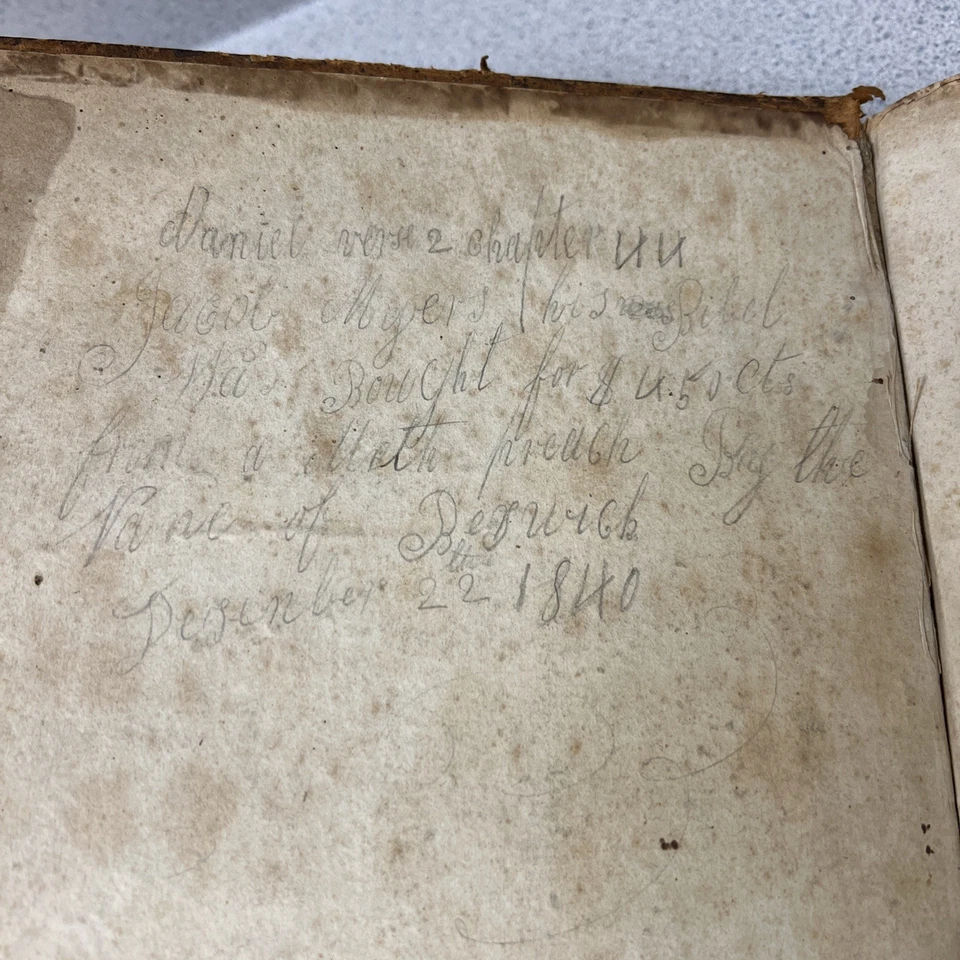 1839 Antique Holy Bible - Old & New Testaments - Myers Family - RESTORE OR ADORE Foto 4 de 4