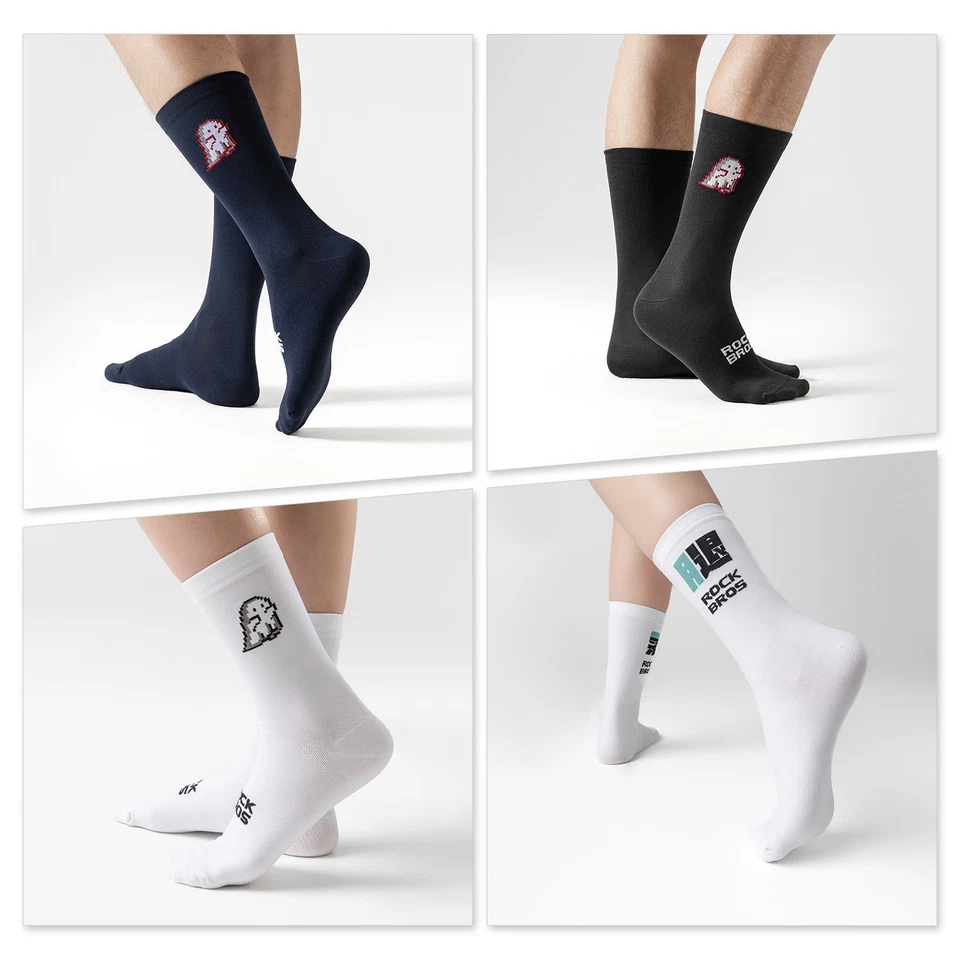 Calcetín de ciclismo ROCKBROS para hombre mujer transpirable absorbente, ajuste de compresión, tripulación alta Foto 3 de 4