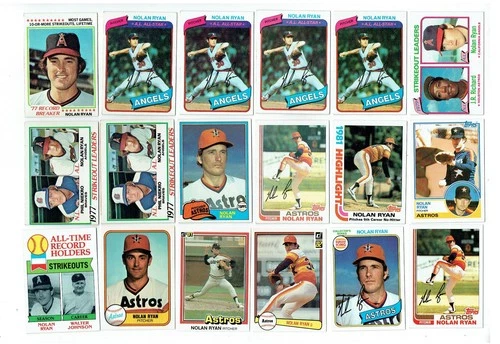 HUGE 430 Card Lot Vintage Nolan Ryan Baseball Cards 1978 to 1992 in Great Shape!