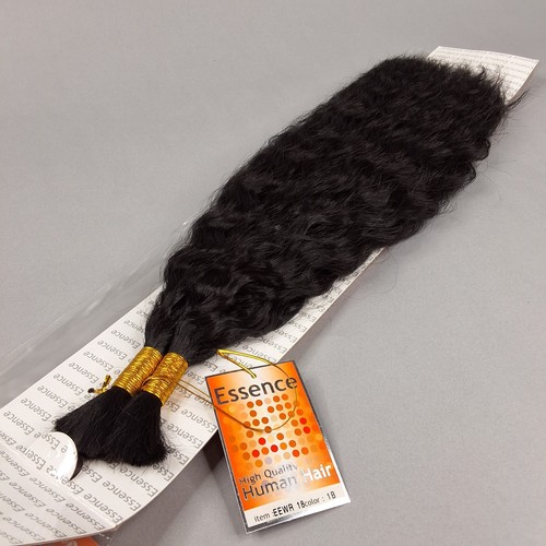 18" Super Bulk #1B Off Black Wet N Wavy Micro Flechten Echthaar Mischung - Bild 5 von 6