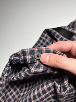 Givenchy Embroidered Stars Collar Check Long Sleeve Shirt Men's