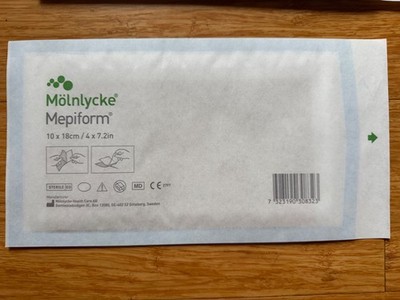 1 x MEPIFORM SILIKONNARBE - KELOIDVERBAND - MOLNLYCKE - 10 CM X 18 CM GIPS
