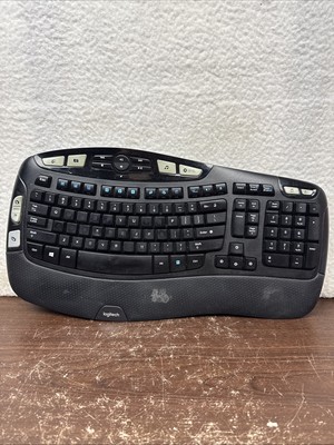 Logitech K350 Black Wave Wireless Keyboard No Unifying USB Receiver Dongle 