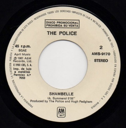 The Police - Todo Lo Que Hace Es Magico 1981 7", Single, Promo AMS 9170, AMS-91 - Bild 4 von 5
