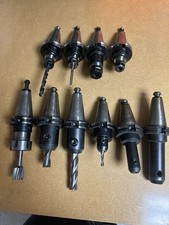 9pc Cat40 Cnc Tool Holder Lot Lyndex Hertel Valentine End Mill Holders