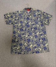SHANGHAITANG Silk Aloha Shirt S Size 100% Silk Good Condition From Japan