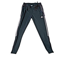 Adidas Aeroready Track Pants Women s Small Black w/ Light Pink Stripe Zip Ankle