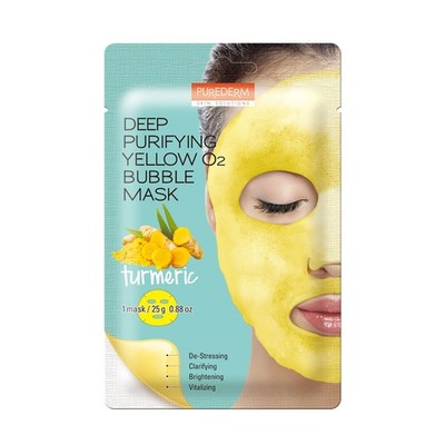 PUREDERM - Koreanische sprudelnde Gesichtsreinigungsmaske mit Kurkuma, 25g