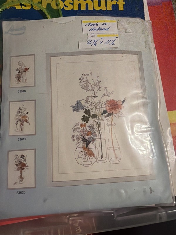 Lanarte counted cross stitch kit Floral 33620 New 22x29cm