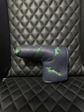 Fishers Island Blade Putter headcover Golf Blue Leather Magnetic EUC