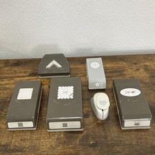 Lot Of 6 Stampin' UP! & Other Circle Oval Square Heart Corner Paper Punches