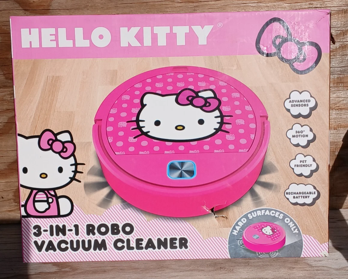 New Sanrio Hello Kitty 3 in 1 Pink Polka Dot Robot Vacuum Cleaner Sweep Vacuum