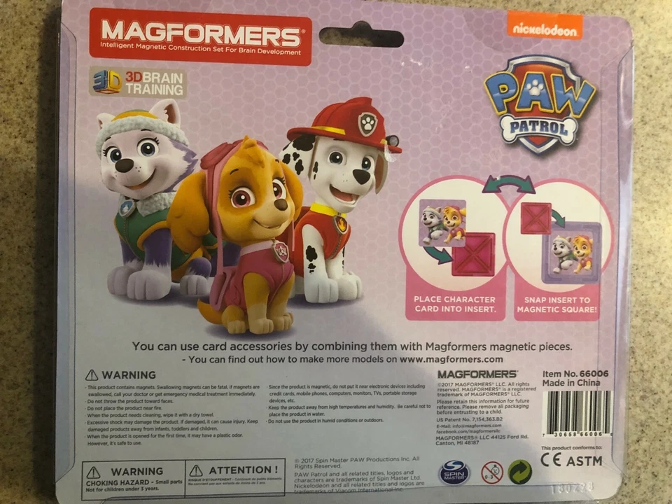 Magformers Paw Patrol Skye & Friends Add-On Set 12PCS + 6 Cards New - Image 2 of 2