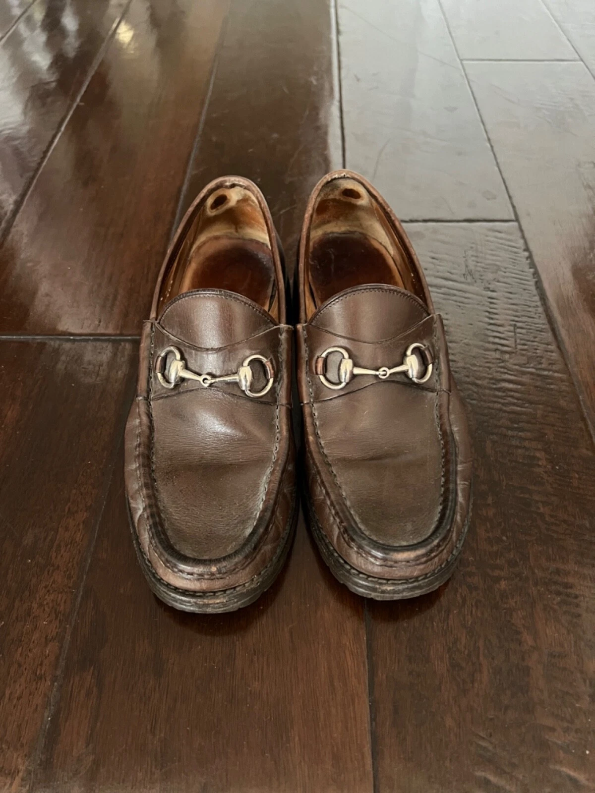 Mocassins habillés homme en cuir marron Gucci US 7,5