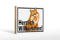 Holzschild Spruch 18X12 Cm Herzlich Willkommen Hunde Deko Schild Wooden Sign