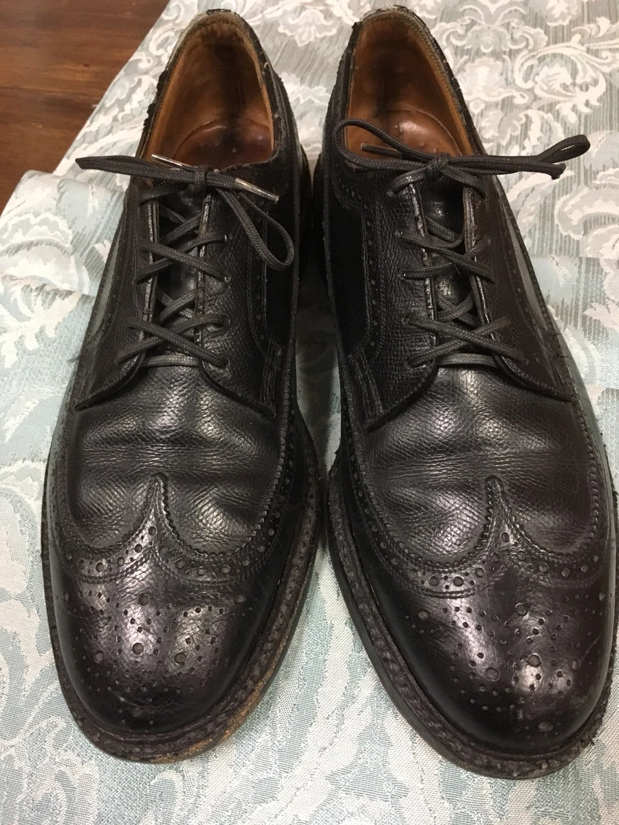 Vintage FLORSHEIM IMPERIAL BLACK Leather Wingtip Oxfords Men s