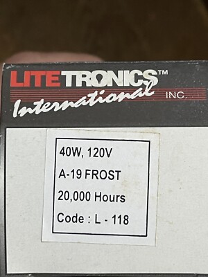 Lite Tronics 20,000 Hour A19 40 Watt Light Bulb Frosted