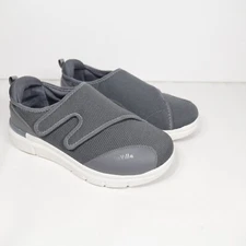 FitVille EasyTop Diabetic Shoe Men Size 10.5EW Extra Wide Charcoal Blue Grey