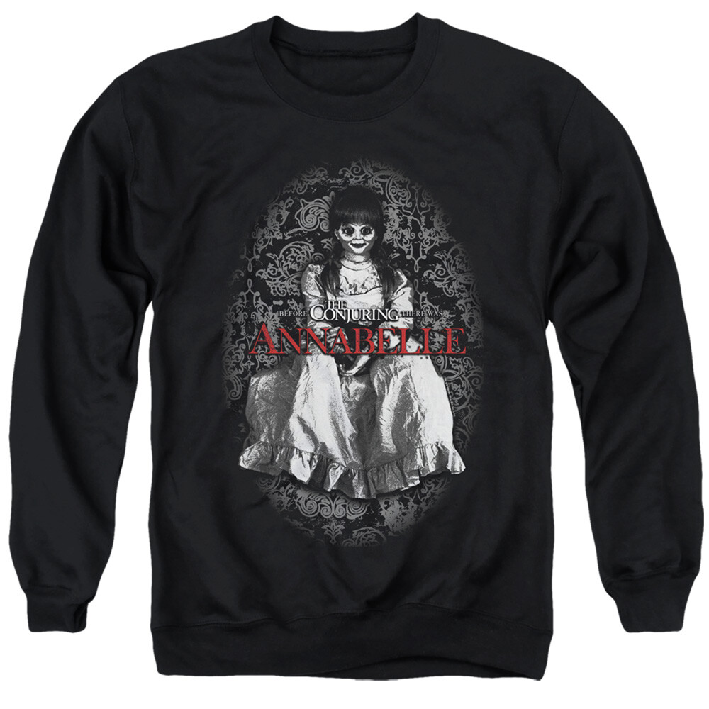 Annabelle Horror Doll Black Sweatshirt Pullover with Photo-image