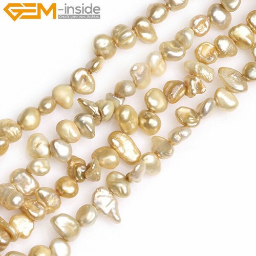 15" Purple & Yellow Freeform Cultured Freshwater Pearl Bead Jewelry Making 6x8mm - Picture 23 of 42