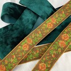 Vintage floral jacquard & crushed velvet sewing trim lot 6+ yards