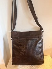 Jack Georges American Brand Buffalo Leather Voyager Crossbody Bag Brown