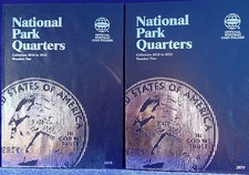 Whitman National Parks Quarters Coin Folder set, Vol. 1&2, 2010-21, Album Book