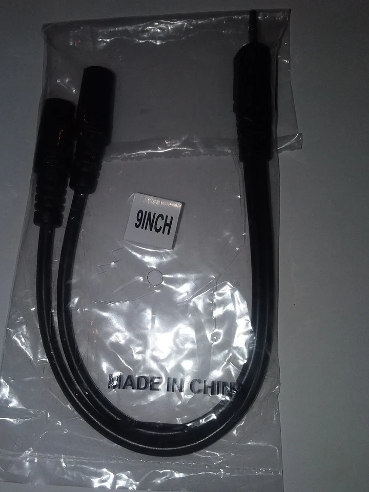 Lot 10 of 3.5mm Y cable male to 2 female stereo 9" audio Y  headset cable LOT 10 - Image 3 of 4