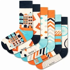 City Vibes Socks, Amsterdam Collection, Premium Assorted Colorful Cotton Socks