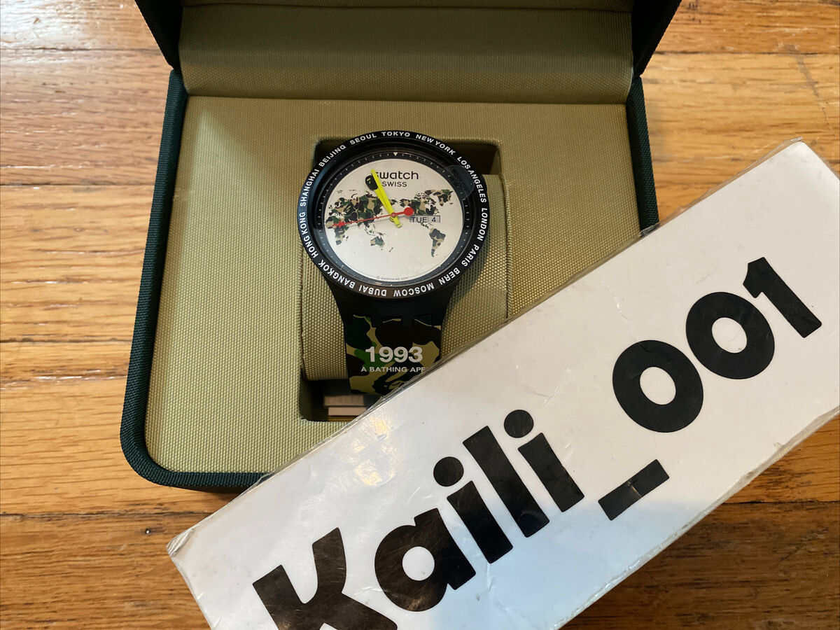 Swatch x Bape Big Bold Watch S027Z700 Bape The World Global Swatch x Bape Big Bold Watch S027Z700 Bape The World Global