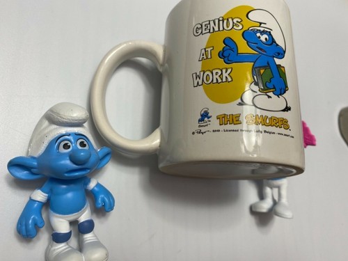 The Smurfs Brainy "Genius At Work" Coffee Mug 2010 Brainy. 2 Grouchy & Panicky - Picture 11 of 11