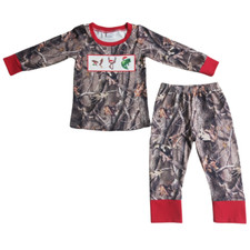 Boys Camo Long Sleeve Pajama Set 2pcs Christmas Sleepwear