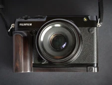 Ebony Walnut Wood Camera L Grip Holder For Fujifilm Fuji GFX 50R Handmade Handle