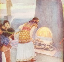 1906 King Nebuchadnezzar Print Story Of The Bible 8.25 x 5.75" Antique Art