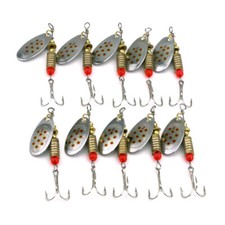 10pcs Fishing Spinner Spoon Bait Blade 6.3cm/5.1g Metal Crankbait Lures Tackle