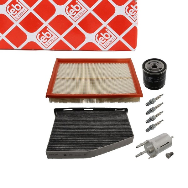 Febi Filterset 4-Tlg + 4X ZüNdkerze FüR Vw Golf 5 / Plus Caddy 3 1.4 / 16V 75 Ps-image