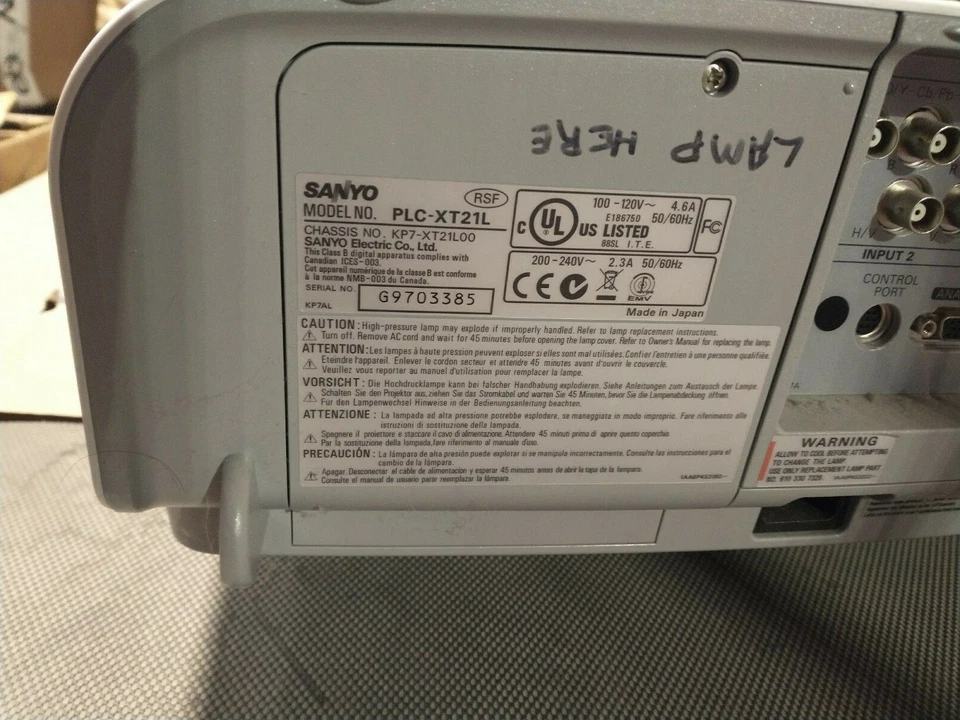 SANYO Projector PLC-XT21L Multiverse Projector Pro XtraX -Fast Shipping - Image 4 of 4