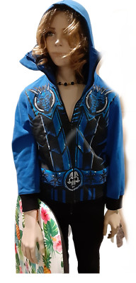 H Boys Large (10/12) Super Hero Hoodie Jacket Zip up 2 Pockets Ninja Fighter