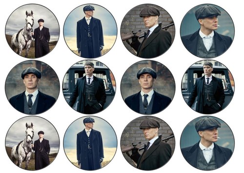 Peaky Blinders Theme Edible Wafer or Icing Cup Cake Disc Topper - Picture 2 of 9
