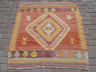 4x4  Kilim Rug Small Area Rugs for living room handmade carpet kelim teppich