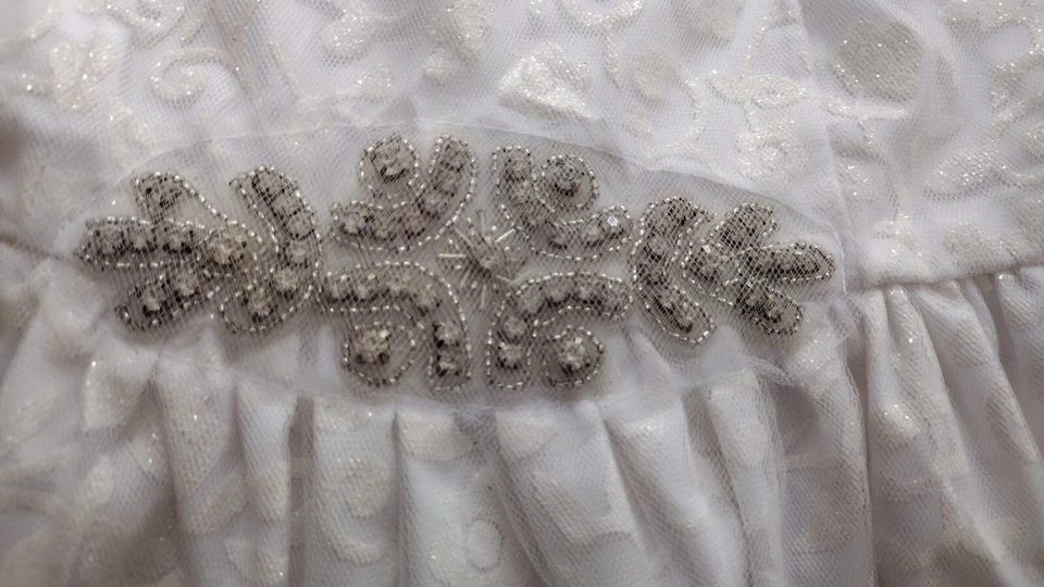 Marmellata Girls Dress Size 5 White Party Jeweled EUC - Image 3 of 4