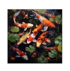 Fish Koi Oil painting Picture Printed on canvas, Home Wall Art Decor-IV